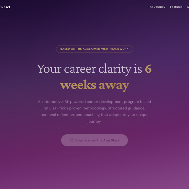 6-Week Career Reset — AI career coaching from the VIEW Framework