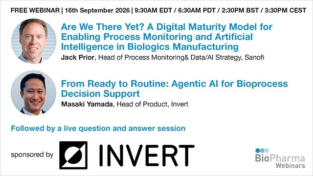 BioPharma Webinars: Are We There Yet? Jack Prior, Sanofi, with Masaki Yamada, Invert