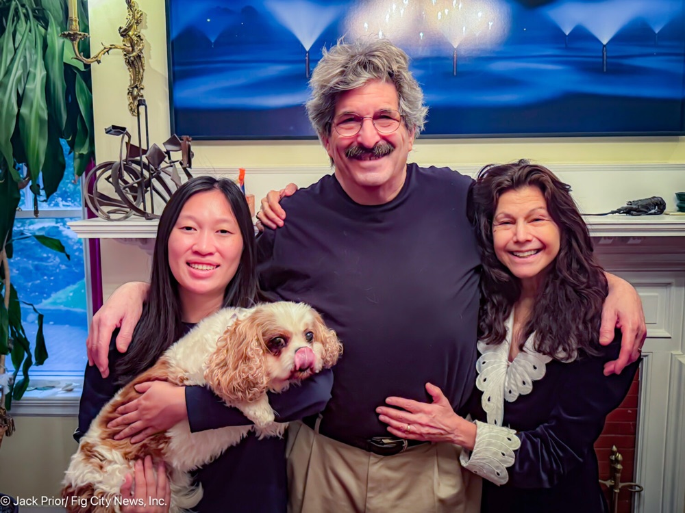 Gary Ruvkun and family at home on Nobel morning, photo by Jack Prior for Fig City News