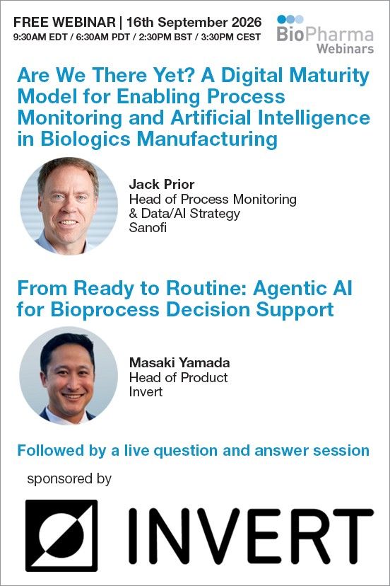 BioPharma Webinars promo: Are We There Yet? A Digital Maturity Model, Jack Prior, September 16 2026